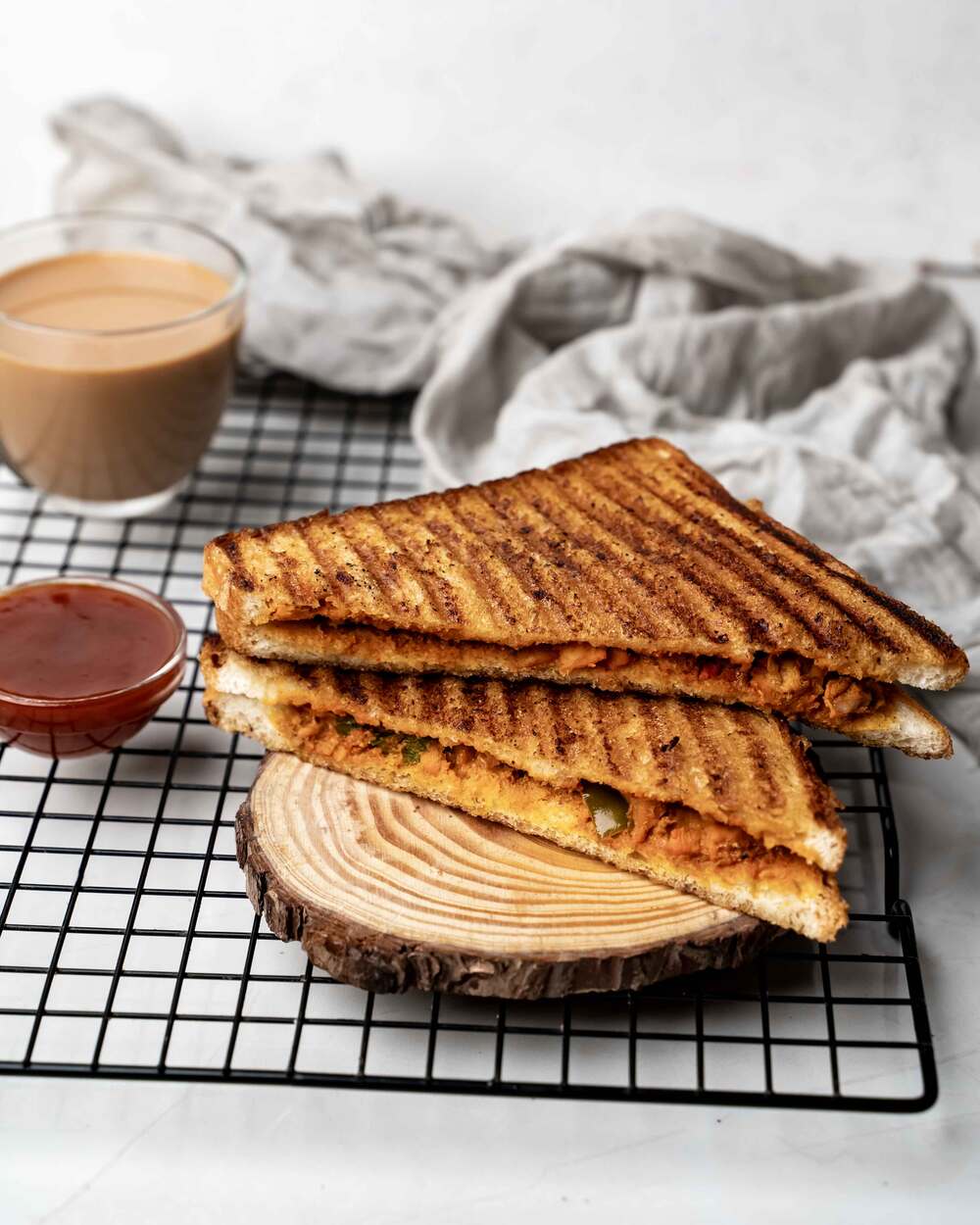 Chicken Tikka Grilled Sandwich